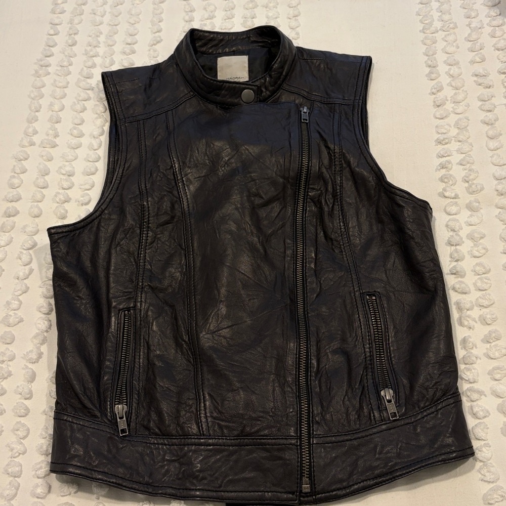 Halogen Leather Moto Vest